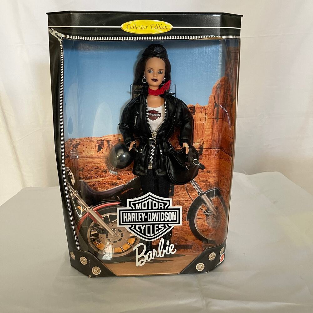 Mattel 1998 Harley Davidson Motor Cycles Barbie Doll (Red/Brown Hair) #22256